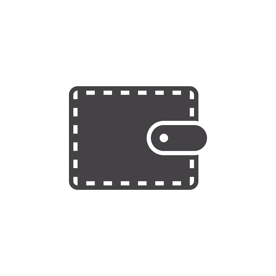 900x900 Wallet Icon Vector, Purse Solid Logo, Pictogram Isolated On White