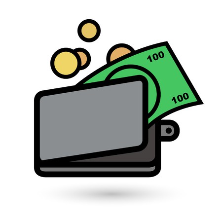450x450 Linear Wallet Icon Vector Illustration Royalty Free Vector Graphics