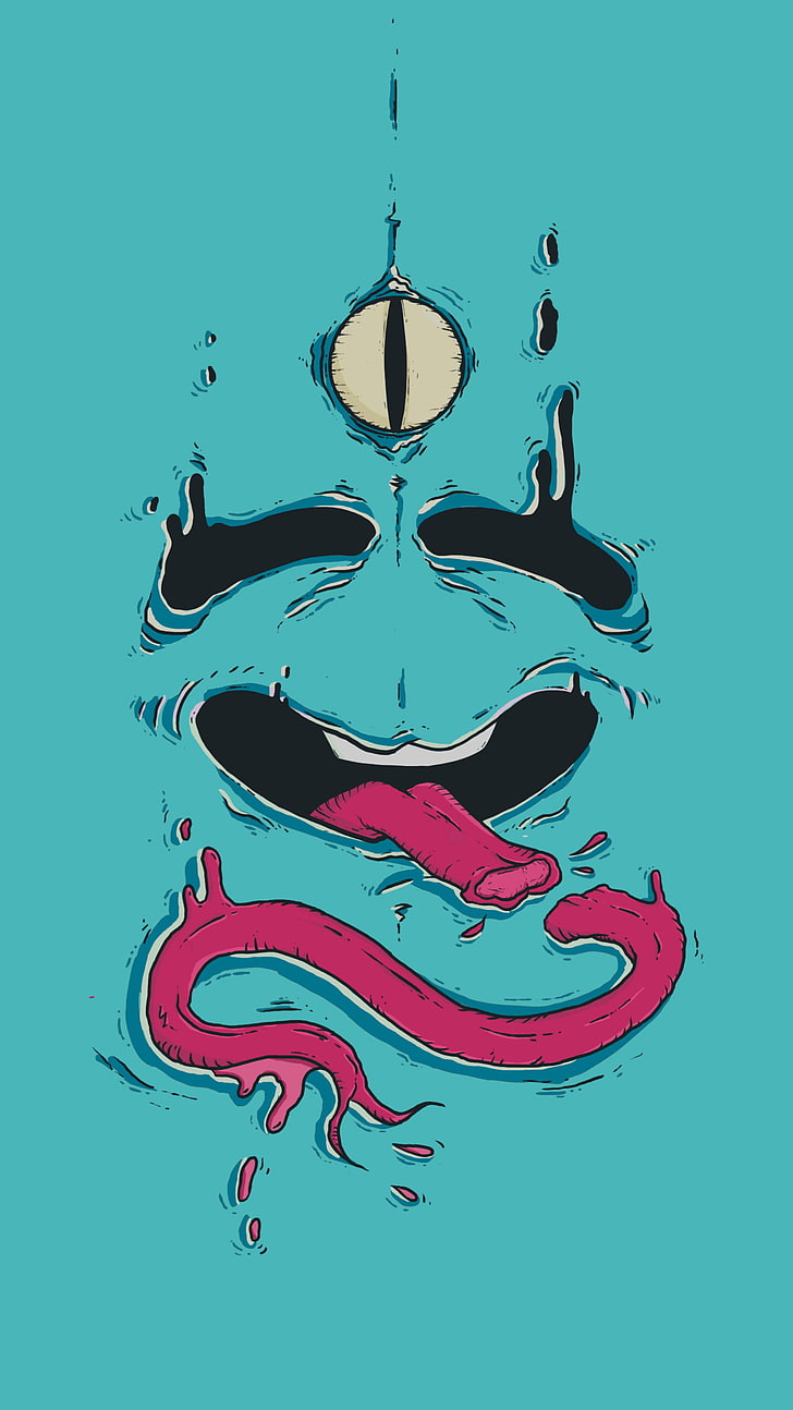728x1294 Hd Wallpaper Monster Wallpaper, Vector, Illustration, Face