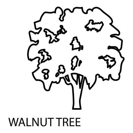 450x450 Walnut Tree Icon, Outline Style Vector Illustration Royalty Free
