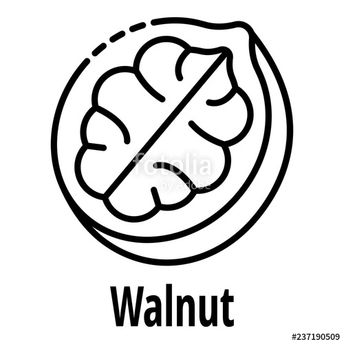 500x500 Walnut Icon Outline Walnut Vector Icon For Web Design Isolated