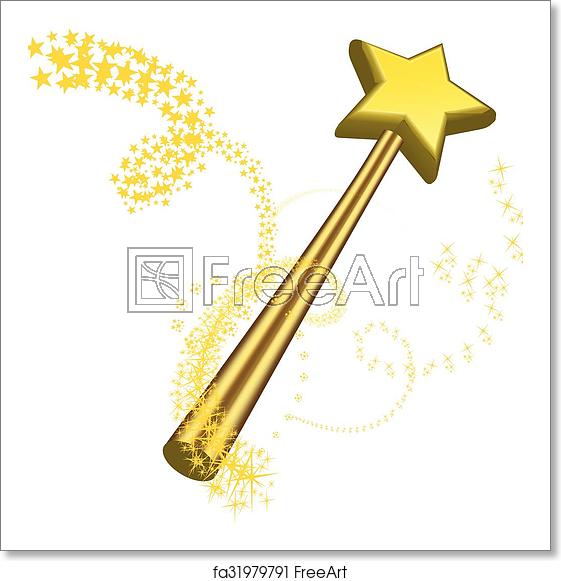 561x581 Free Art Print Of Magic Wand Vector Illustration On White Magic