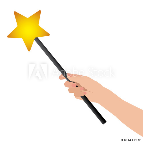 500x500 Hand With A Magic Wand Vector Illustration