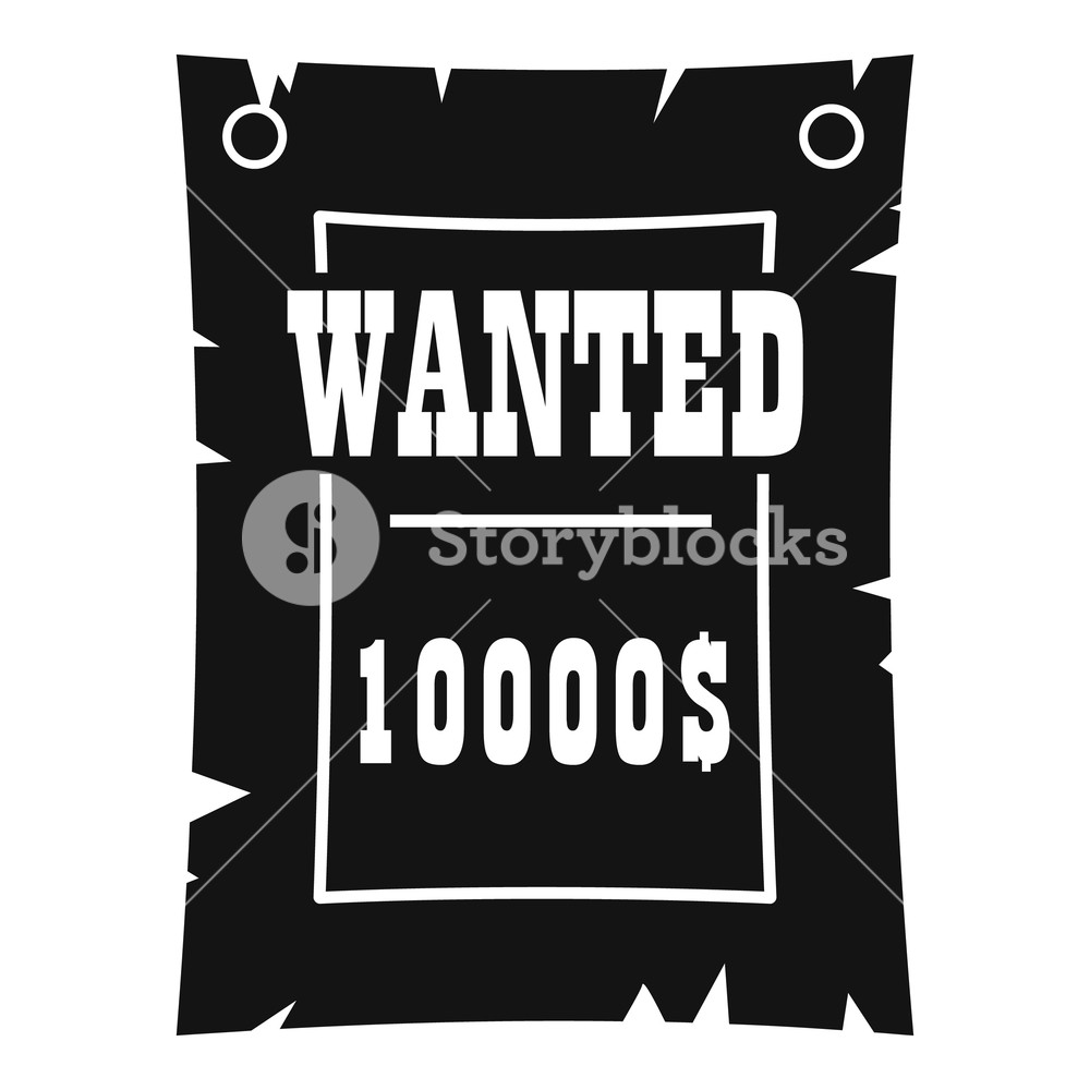 Vintage Wanted Poster Icon In Simple Style Isolated On White 1000x1000 Vintage Wanted Poster Icon In Simple Style Isolated On White