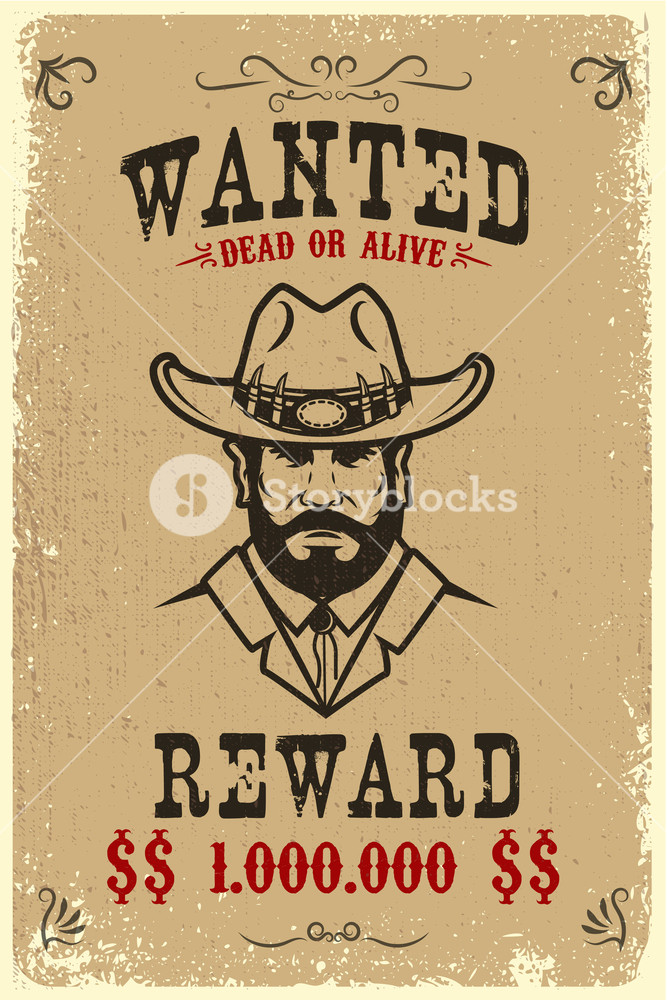 Vintage Wanted Poster Template With Old Paper Texture Background 667x1000 Vintage Wanted Poster Template With Old Paper Texture Background