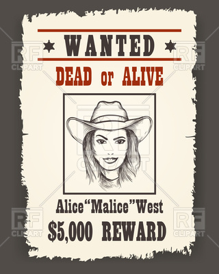 Wanted Poster With Girl Face In Cowboy Hat Vector Image Of People 320x400 Wanted Poster With Girl Face In Cowboy Hat Vector Image Of People