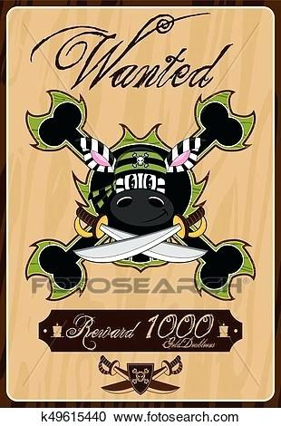 Cartoon Zebra Pirate Wanted Poster Vector Illustration Maker 310x470 Cartoon Zebra Pirate Wanted Poster Vector Illustration Maker