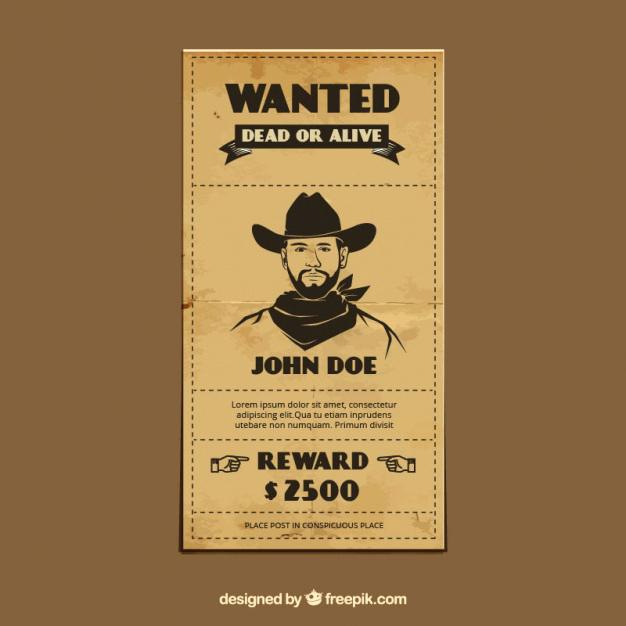 Free Vector Western Wanted Poster Template Dead Or Alive Newbloc 626x626 Free Vector Western Wanted Poster Template Dead Or Alive Newbloc