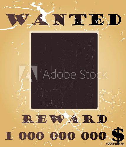 Old West Wanted Poster Vector Background With Photo Space 427x500 Old West Wanted Poster Vector Background With Photo Space