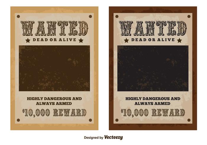 Vintage Wanted Vector Poster 700x490 Vintage Wanted Vector Poster