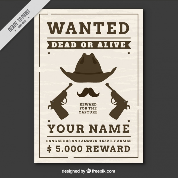 West Poster Wanted Vector Free Download 626x626 West Poster Wanted Vector Free Download