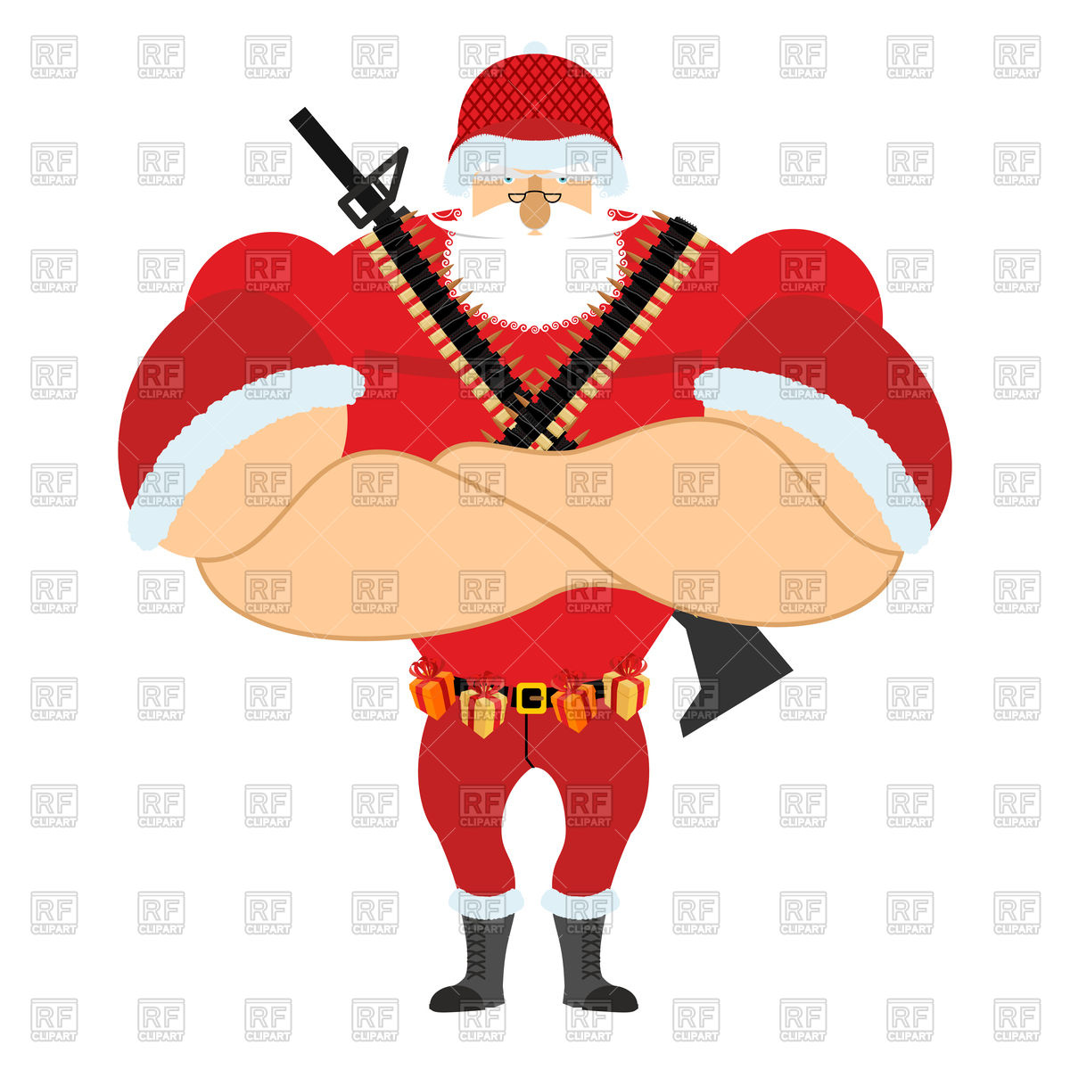Santa Claus In Soldier Uniform, Christmas War Vector Image 1200x1200 Santa Claus In Soldier Uniform, Christmas War Vector Image