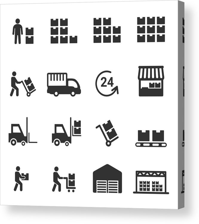 666x750 Warehouse Icon Vector Acrylic Print