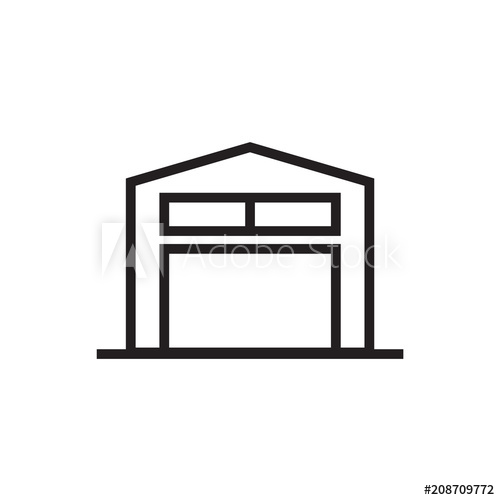 500x500 Warehouse Icon Vector Illustration