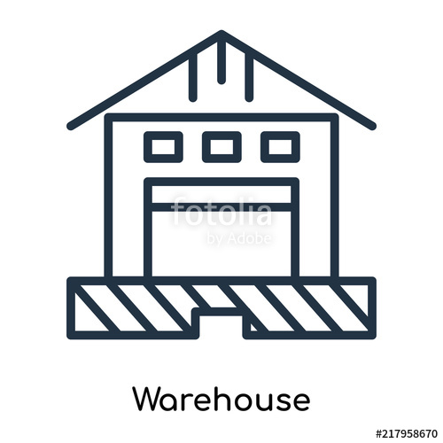 500x500 Warehouse Icon Vector Isolated On White Background, Warehouse Sign