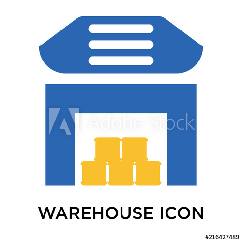 500x500 Warehouse Icon Vector Sign And Symbol Isolated On White Background