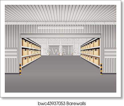 435x370 Warehouse Vector Background, Art Print Barewalls Posters
