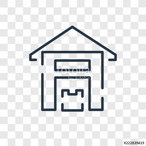 500x500 Warehouse Vector Icon Isolated On Transparent Background