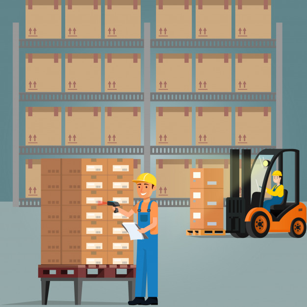 626x626 Workers In The Warehouse Vector Premium Download