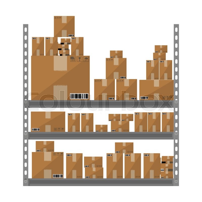 800x800 Metallic Shelves With Cartoon Brown Stock Vector Colourbox