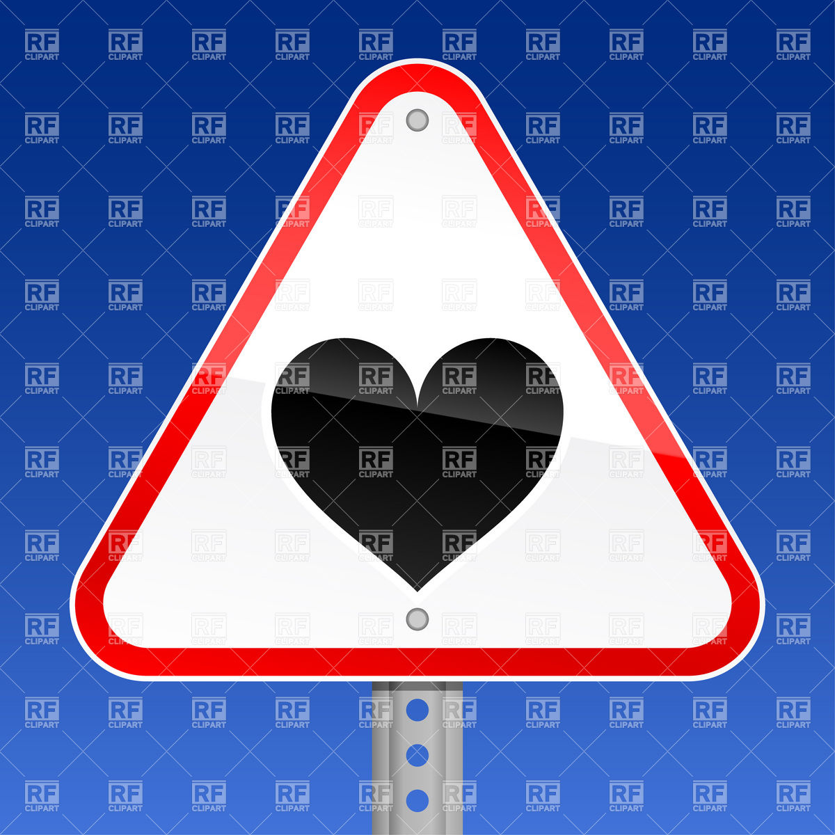 1200x1200 Red Warning Road Sign With Heart Icon Vector Image Of Signs