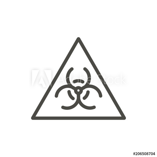 500x500 Biohazard Warning Icon Vector Line Virus Symbol Isolated Trendy