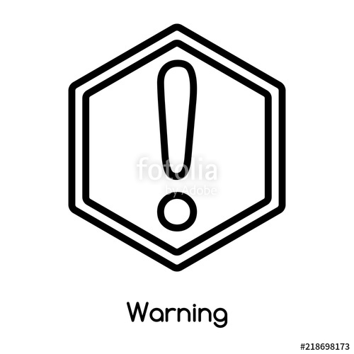 500x500 Warning Icon Vector Isolated On White Background, Warning Sign