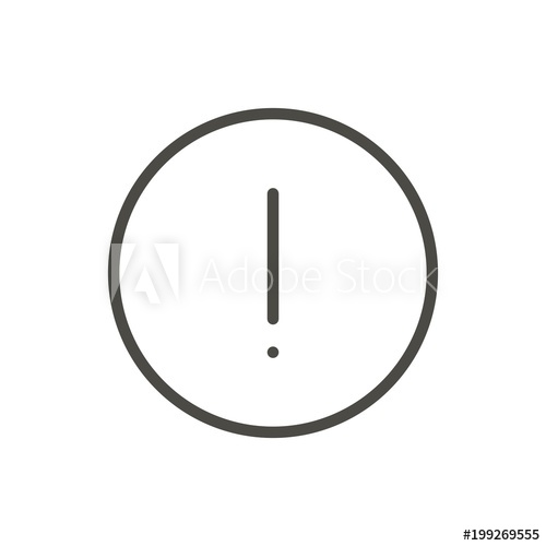500x500 Warning Icon Vector Line Attention Symbol