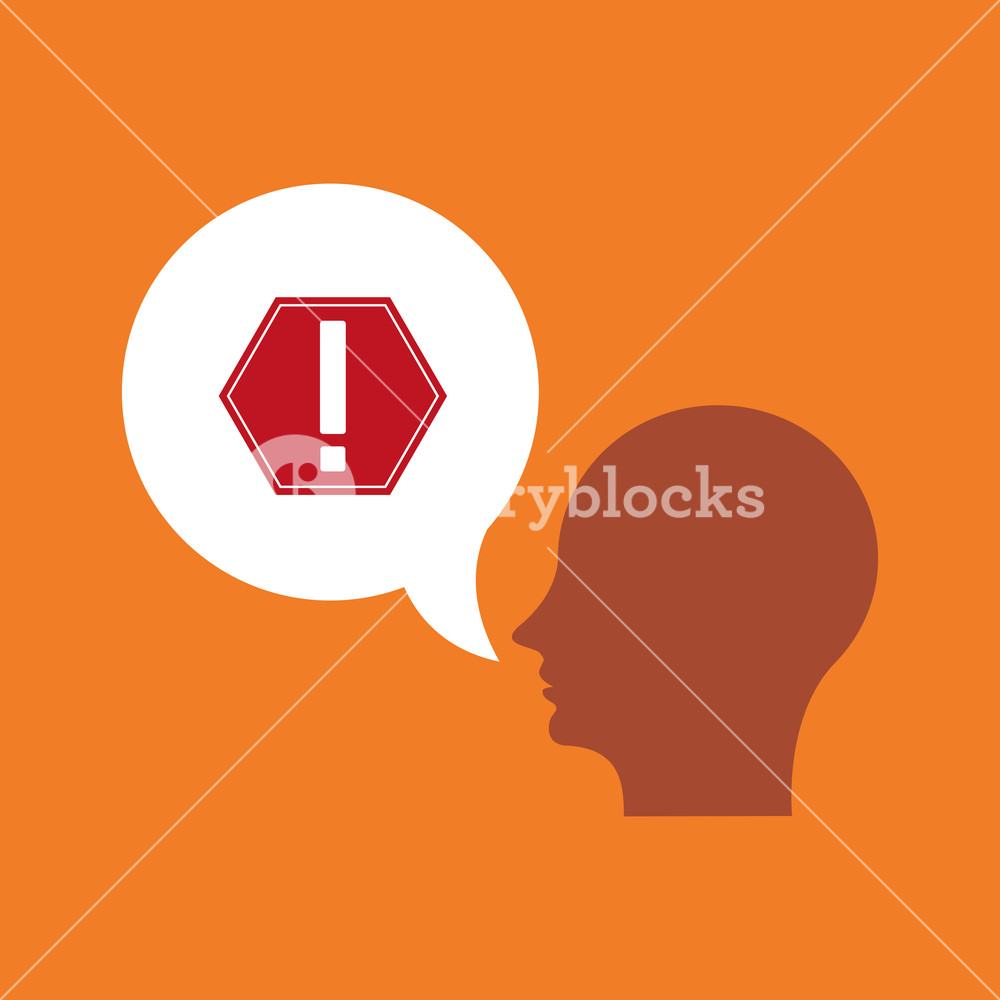 1000x1000 Person With Conversation Bubble And Warning Icon Vector