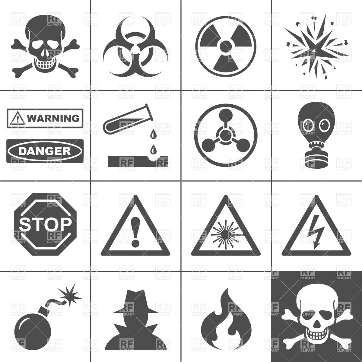 1200x1200 Danger And Warning Icons, Simplus Series Vector Image Of Signs