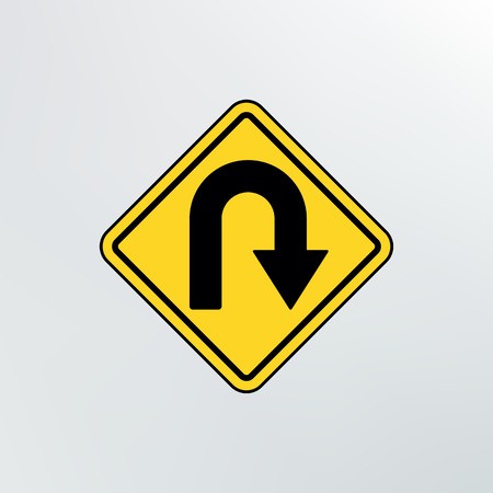450x450 Hairpin Curve Warning Icon Vector Illustration Royalty Free