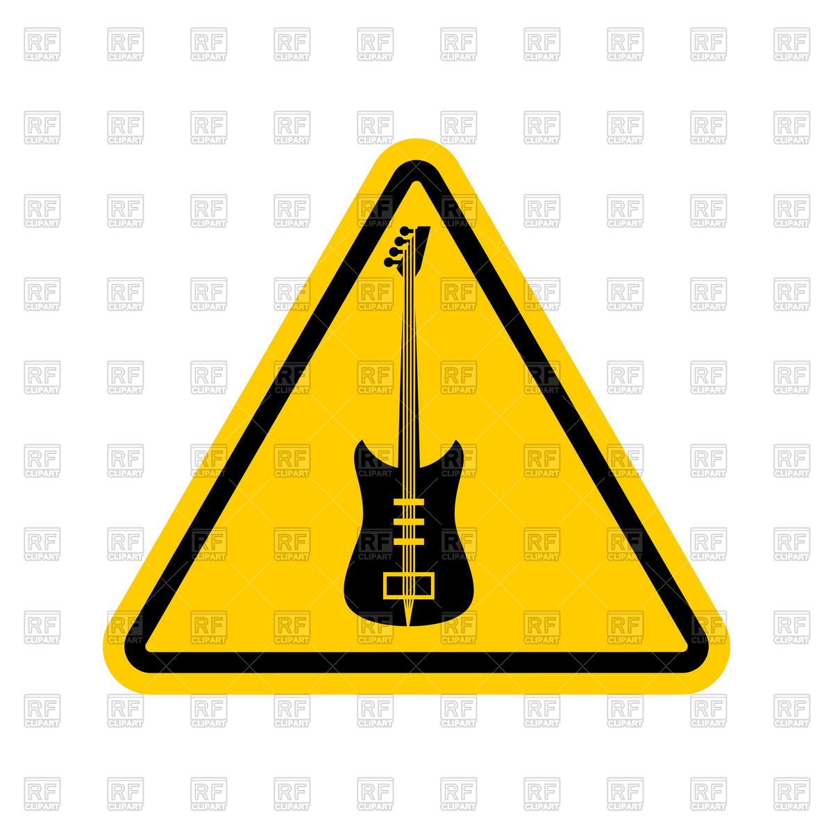 1200x1200 Guitar Warning Sign Vector Image Of Signs, Symbols, Maps