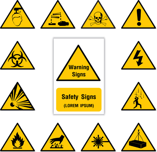 500x485 Yellow With Black Warning Sign Vector Free Download