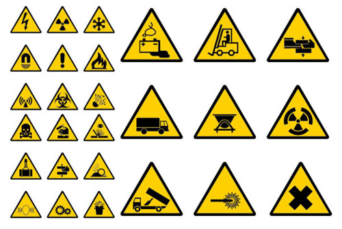 500x335 Construction Site Warning Signs Vector Material