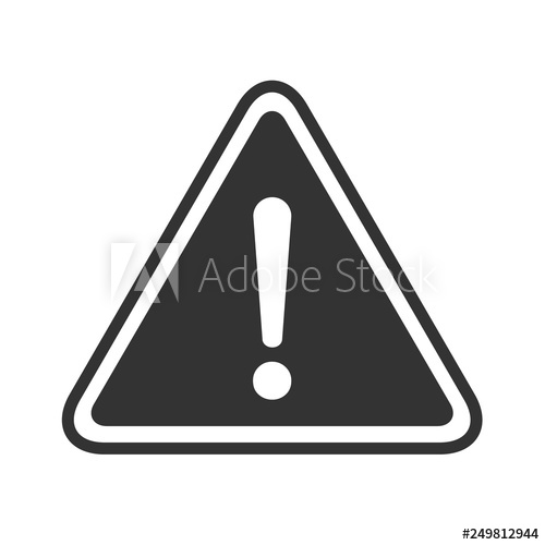 500x500 Hazard Warning Symbol Vector Icon Flat Sign Symbol