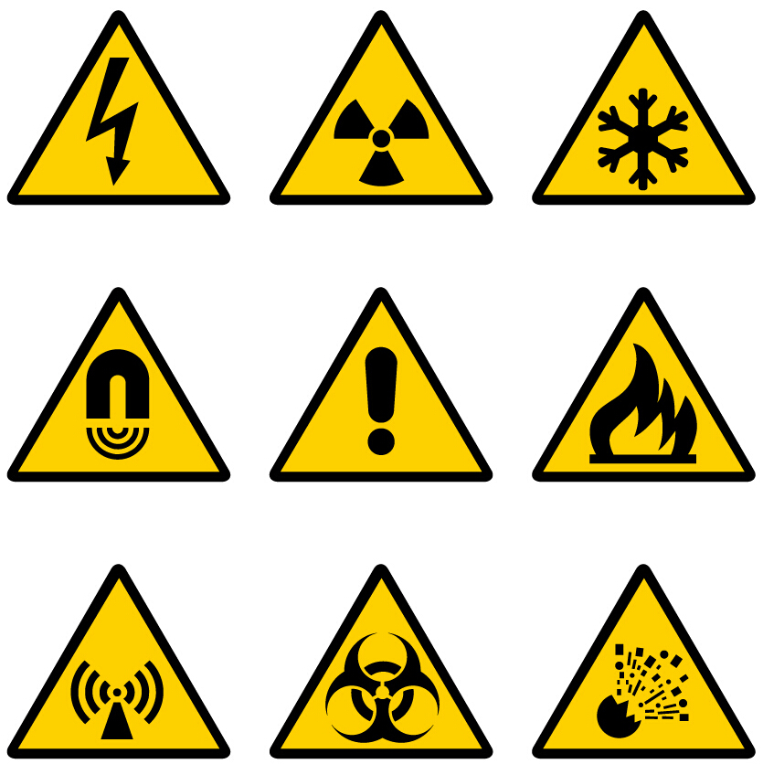 835x836 Designer Site Warning Signs Vector Material