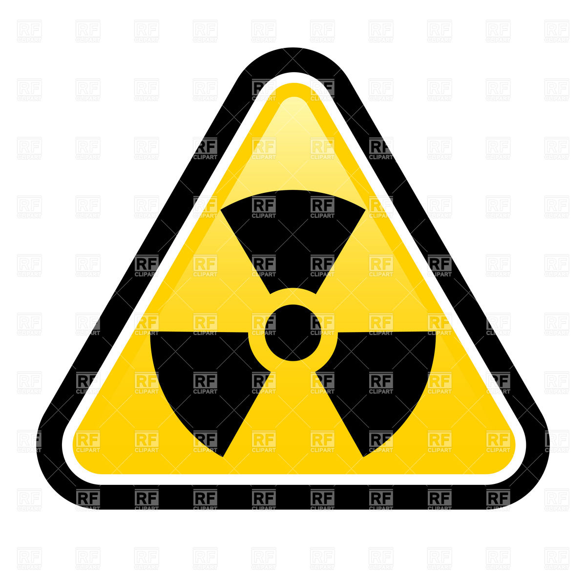 1200x1200 Yellow Triangle Sign With A Radiation Warning Symbol Vector Image