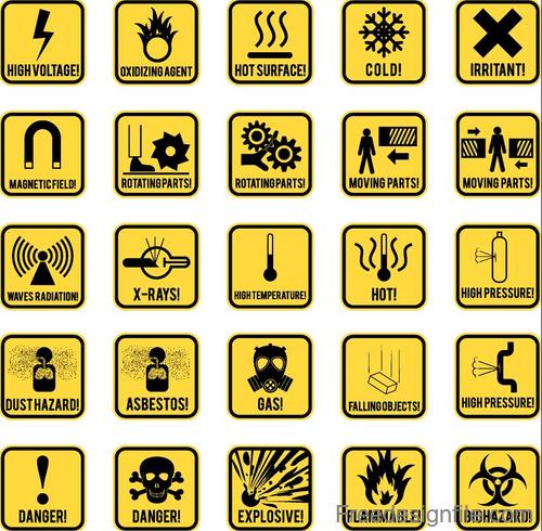 500x490 Danger Warning Signs Design Vector Free Download