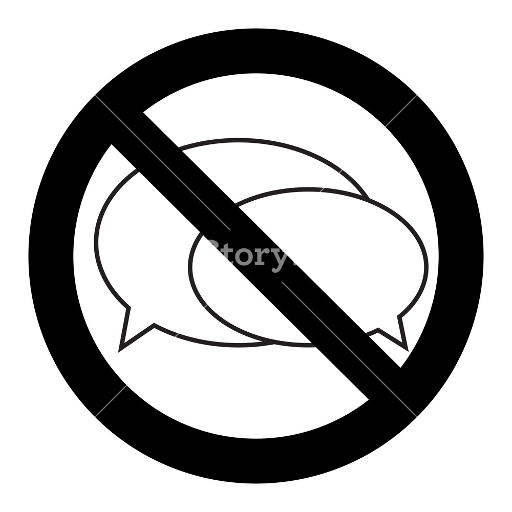 1000x1000 No Speak Symbol Allowed, Ban And Warning, Vector Silence Line