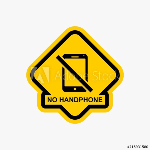 500x500 Silent Mode Handphone Icon, Sign Warning Vector Design