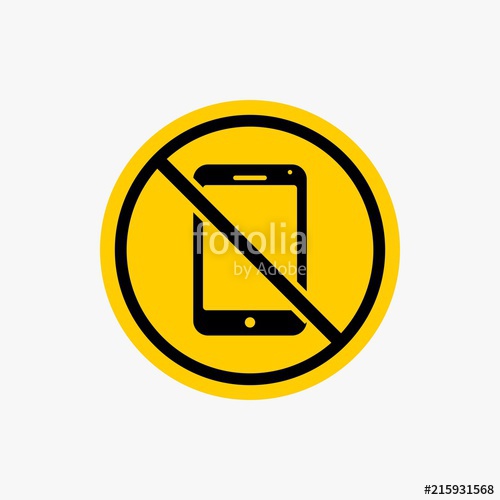 500x500 Silent Mode Handphone Icon, Sign Warning Vector Design Stock