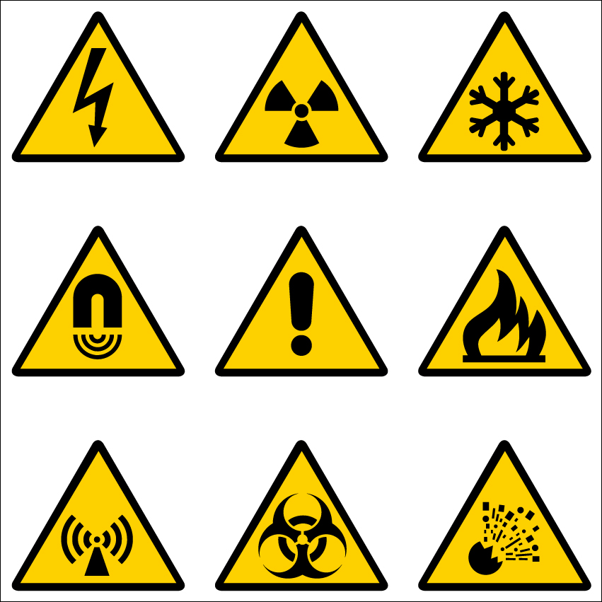 851x851 Construction Site Warning Label