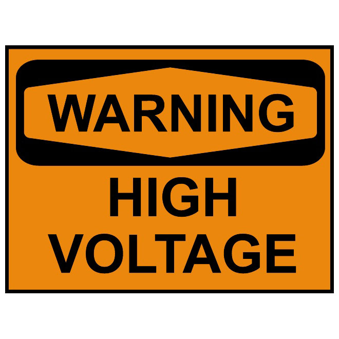 660x660 High Voltage Warning Vector Sign