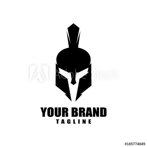 500x500 Spartan Warrior Helmet Head Logo Design Vector Illustration