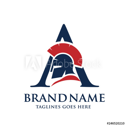 500x500 Creative Letter A With Antiques Spartan Warrior Helmet Vector