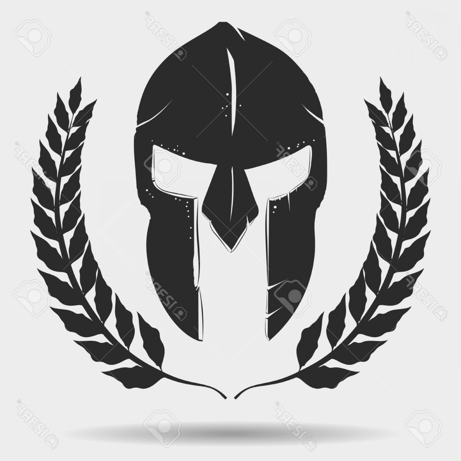 1560x1560 Photostock Vector Spartan Warrior Silhouette With Laurel Wreath