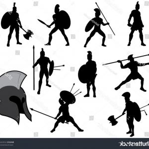 300x300 Set Ancient Greek Warriors Silhouettes Vector Catchsplace