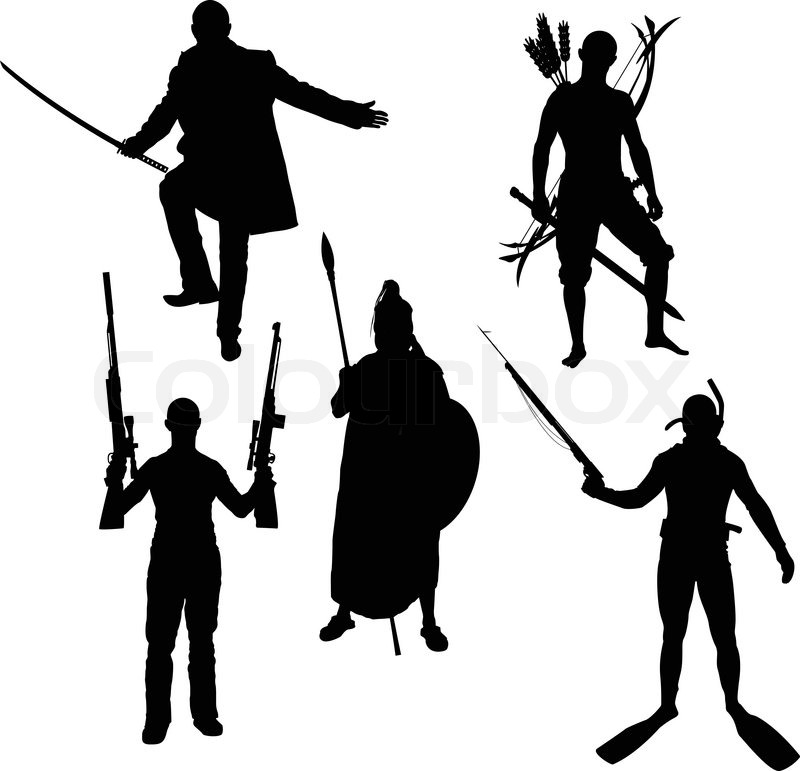 800x771 Silhouettes Of Warriors Vector Stock Vector Colourbox