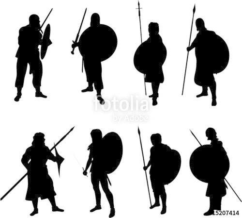 500x449 Warrior Silhouettes Stock Image And Royalty Free Vector