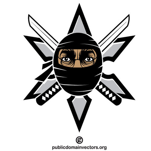 500x500 Ninja Warrior Vector Clip Art